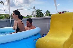 My stepmom's hottie gets wild with me outdoors