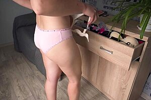 The allure of a visible panty line through a long maxi skirt