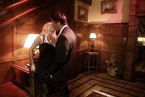 i'm so turned on watching slutty blonde michelle tohrne in high heels and lingerie getting anal fucked in doggy style with monster cock, ending in facial