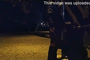Married woman gives blow job while on a leash
