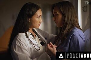 Doctor Vicki Chase ensures Nurse Sinn Sage keeps the secret at the hospital