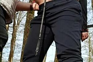 Slutty Milf Flashes in Forest for Bondage and Submission Play