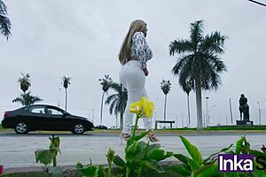 Milf seduces young man with huge tits after deception