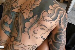 Rachel Roxxx gets fucked from behind, cumming on her pierced nipples