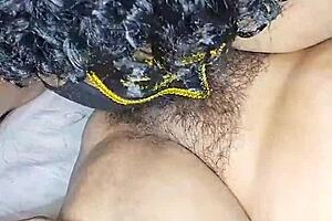 Licking Juicy Hairy Pussy of Hot Desi Indian Bhabhi Close-Up