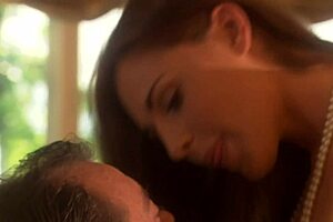 Brunette milf gets fucked hard in living room