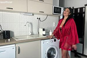 He comes home tired and his wife helps him relax