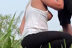 almost caught fucking with big cock in public park