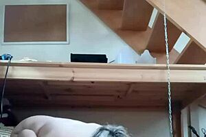 European Slave Bound In BDSM Humiliation At Master's Office With Toys