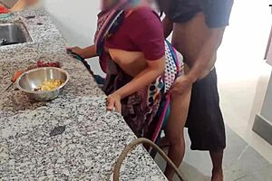 Indian Aunty Banged Hard in Kitchen by Husband's Raw Lust.