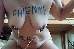 European Slave Bound In BDSM Humiliation At Master's Office With Toys