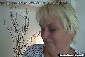 two guys bang super old hairy blonde lady
