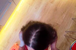 A milf wife gets rough hardcore sex in the kitchen missionary style