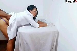 Nurse and esthetics check the patient's erection