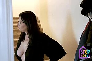 Stepmom London Rose Caught Stepson Spying in the Kitchen