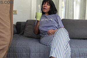 Stepmom dominantly licks stepsons big asshole