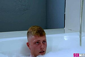 Pervert boy gets his dick sucked by stepmom after getting caught