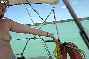 The guy fucked hard butts of girls on the boat trip