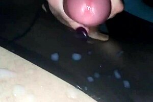 Amateur guy cum in pantyhose underwear very fast while his girlfriend's handjobs