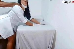 Nurse and esthetics check the patient's erection