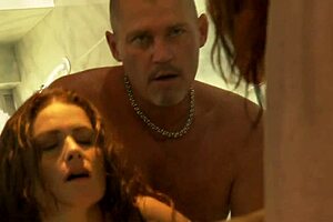 Ginger Lea enjoys shower sex, bent over and masturbating.