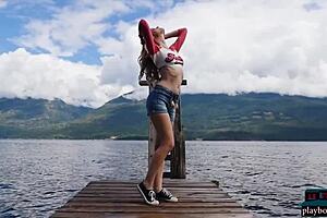 Petite Blonde Milf Poses Nude Outdoors