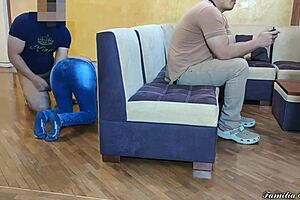 Young wife cheats on cuckold husband with brother-in-law while he's gaming, shocking NTR!