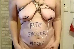 French housewife gets punished and humiliated in public