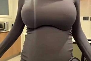Pervert guy masturbated on stepmom’s big and juicy tits