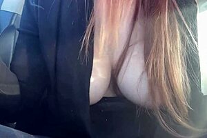 Autumn leaves crumble as big tits bounce