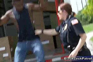 Hey, watch these slutty cops blow and bang black dude Action Jackson!