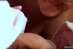 Xsanyany, a Professional Sucker, Delivers a Juicy Wet Blowjob Close-Up Filled with Cum