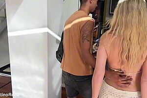 Cheating blonde wife calls for hard fucking with blowjob and doggystyle when husband is away