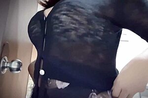 Asian stepmom with big tits gets teased by her horny husband