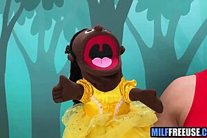 Blonde MILF and teen got fucked on Sesame Street set