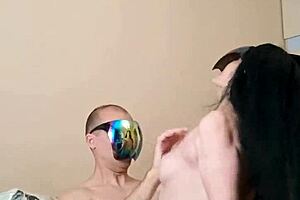 lilith enkur, the bbw milf with big tits, lies on her back sucking a huge cock passionately