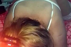 I grabbed the front with my cell phone as I fucked this sexy blonde in lingerie.