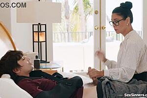 old asian teacher gives teen student a handjob in hardcore interracial blowjob scene