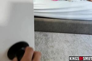 Pervert guy got fucked by a step mom for spying on her