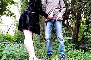 Bent over mother-in-law outdoors, pounded doggystyle in park! 😜