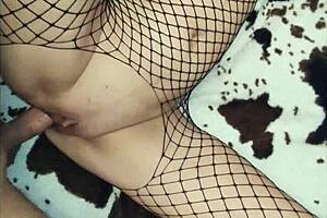 beautiful lingerie on the skinny wife's body