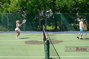 Cougar Melanie Monroe Oliver got fucked on tennis court - Tennis Court Hookups