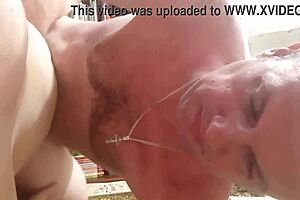 A pretty, naive girl is being taken advantage of by a muscular guy