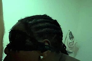 Ebony wife in lingerie sucking and swallowing cum 😘