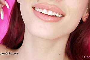 Red-haired model reveals her body during casting interview 😏.