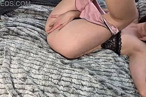 Wow, this horny white girl fingers her tight wet pussy until she moans!