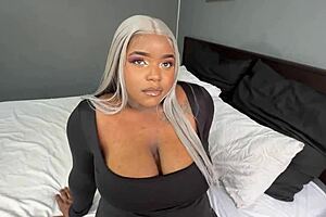 thick ebony milf gags on white cock, gets creampie 😍