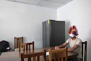 latina milf maid gropes her natural tits and flirts with dildo while feeding blind man 😏