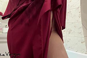 Feeling excited in the bathroom with masturbation and orgasm