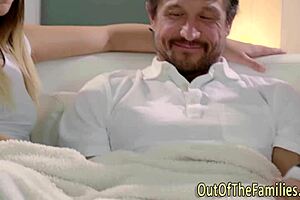 Stepmom spies on teen banging and gets a cum surprise